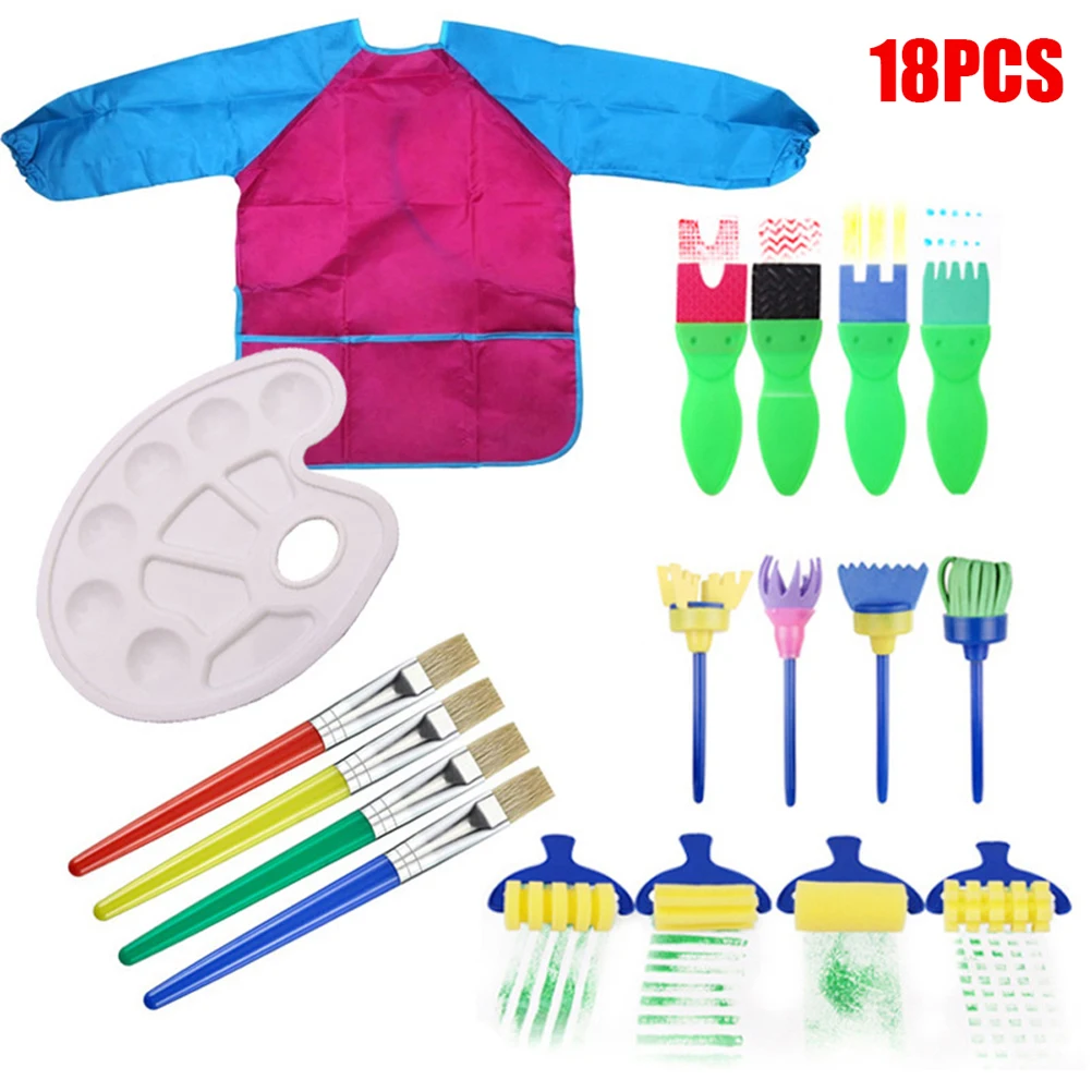 

Educational toys Kids Paint Sponges Brush Set Foam Paint Roller Kits DIY Graffiti Brush Set Drawing toys