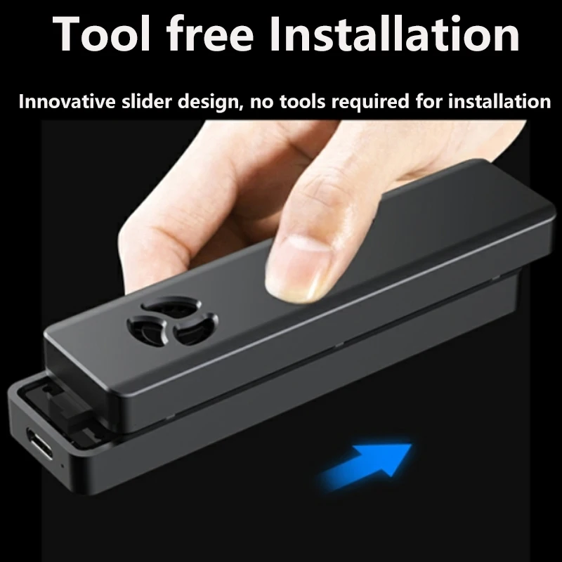

GUDGA SSD External Enclosure Box Dual Protocol M2 NVME NGFF SATA HDD Case with Cooling Fan For PCIE M Key B+M Key USB C 10Gbps