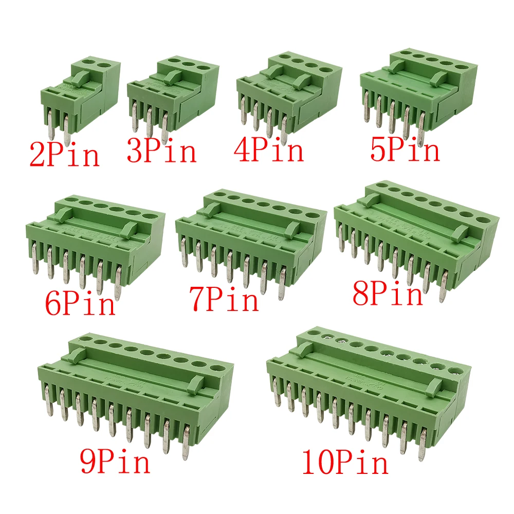 5 пар 2P 3P 4P 5P 6P 7P 8P 9P 10 Pin 3 96 мм Шаг PCB винтовой клеммный блок Прямоугольный штекер
