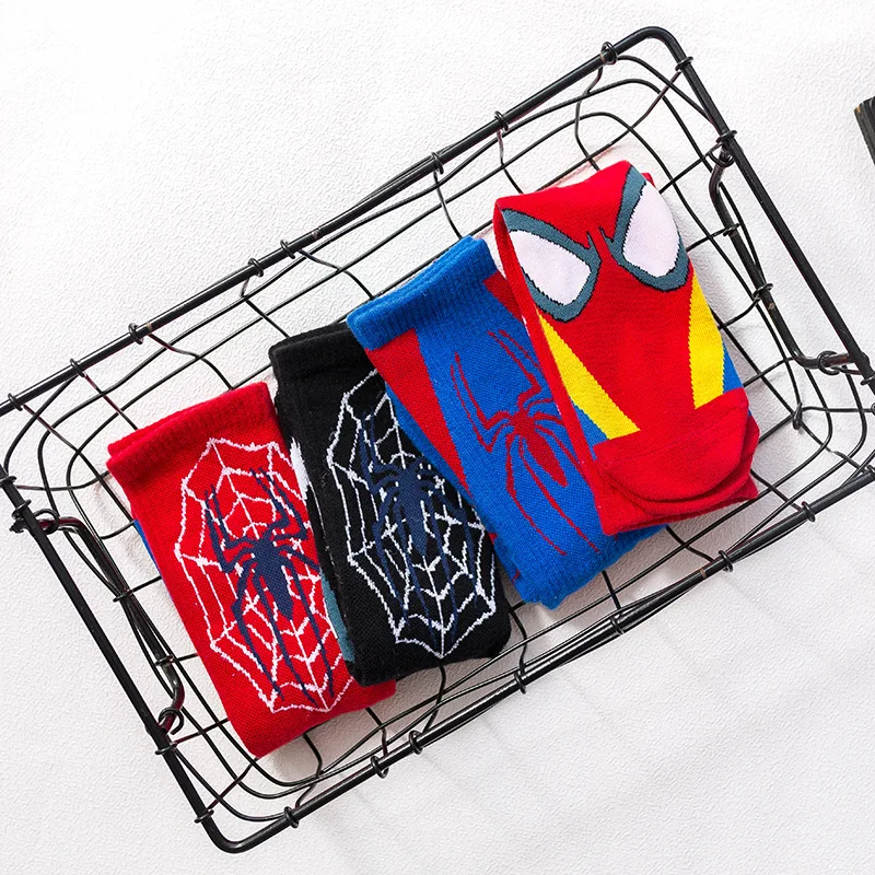 Горячие Marvel модные новые хлопковые унисекс носки с изображением Человека-паука забавные Harajuku милые мультфильм Ленивец аниме носки бейсбольные
