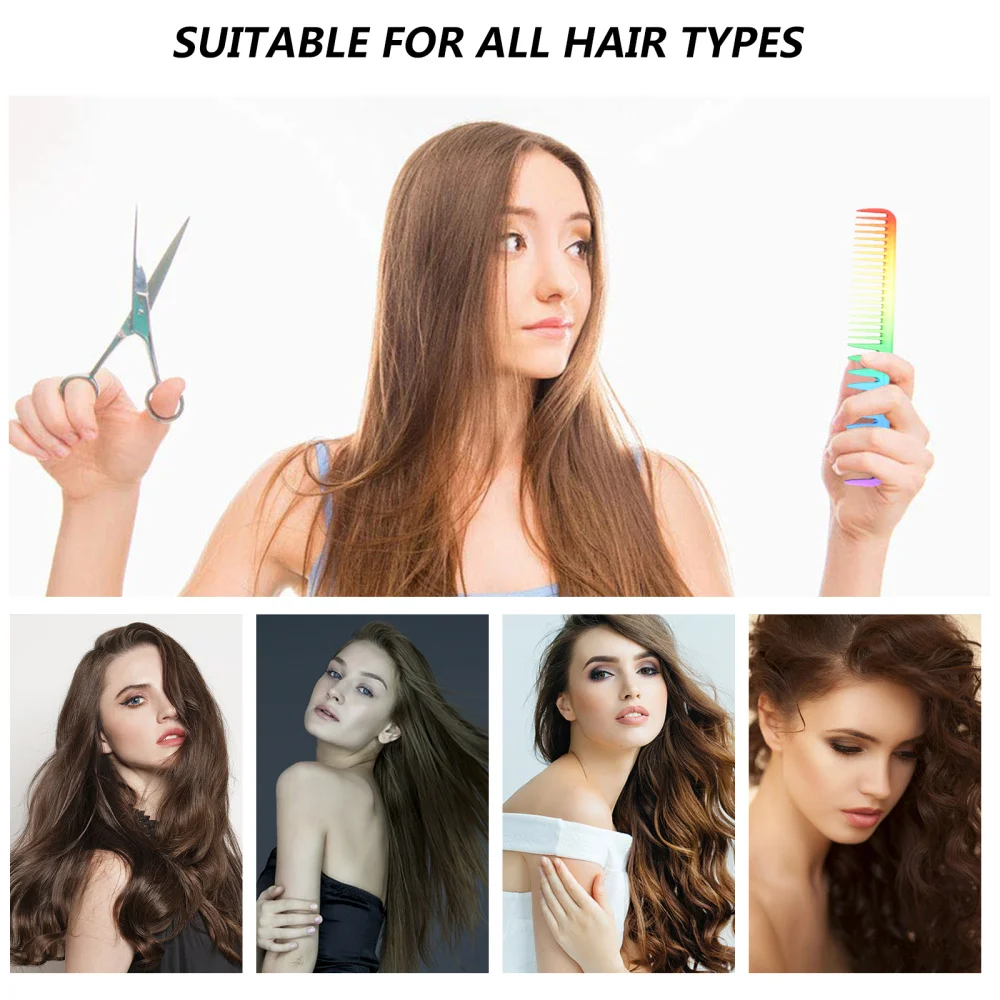 

3pcs Colorful Hairdressing Comb Anti Static Styling Comb Barbers Cutting Comb