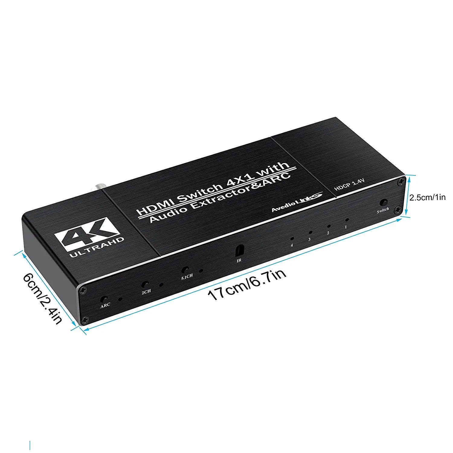 Hdmi матрица 4x2 4K при 60 Гц HDR 4 в 2 YUV 4: оптический сплиттер SPDIF + 3 5 мм аудиовыход HDMI