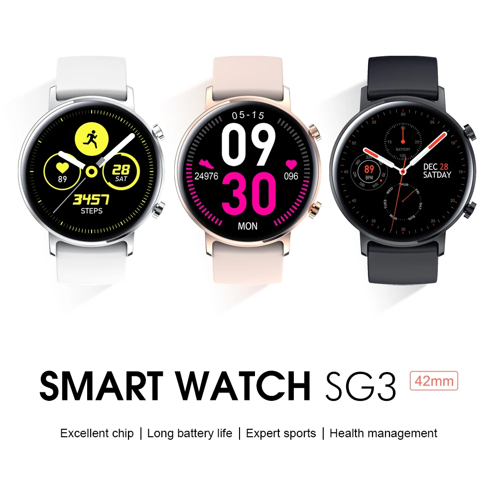 2020 SG3 Модные Смарт часы для мужчин AMOLED 390*390 экран ECG монитор сердечного ритма во
