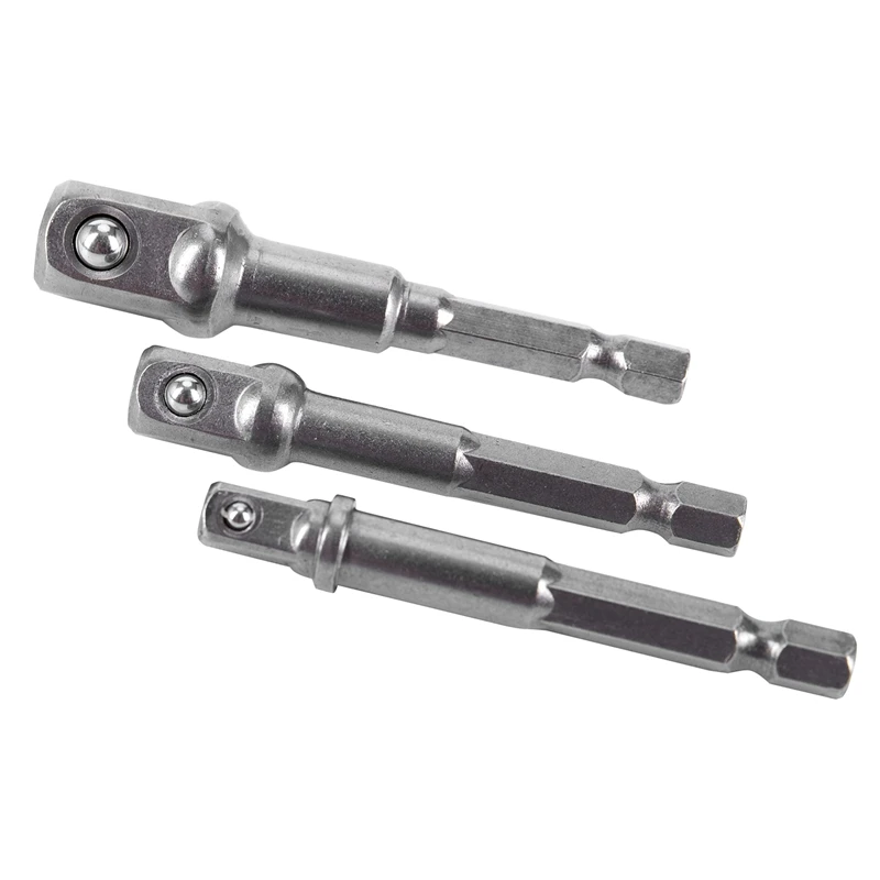 Promotion! 3Pcs/Set 1/4 inch 3/8 1/2 Hex Power Drill Driver Socket Wrench Adapter Extension Bar Bit 65-72mm | Инструменты