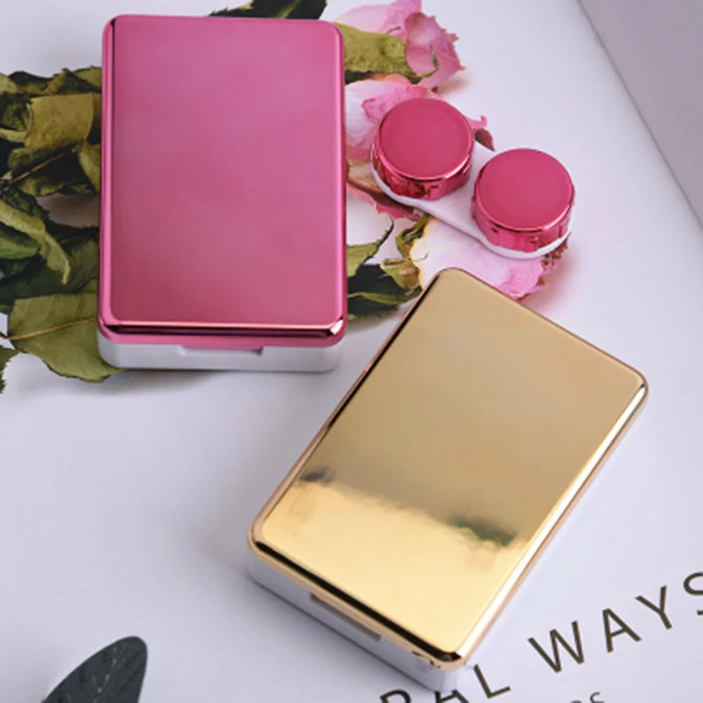 Цветной чехол для контактных линз с зеркалом Женская цветная коробка контейнер