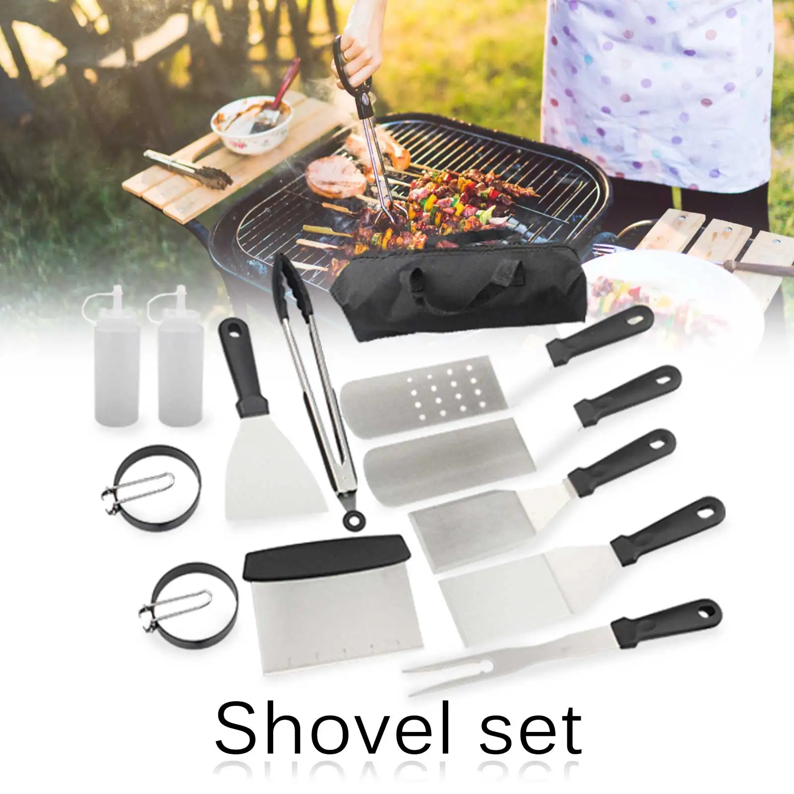 

Outdoor Barbecue Set Explosive Stainless Steel Barbecue Tool Set Teppanyaki Set Barbecue Bbq Tool Set