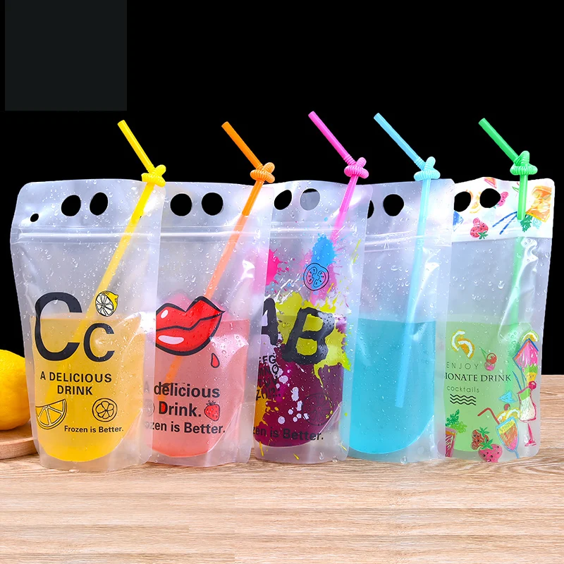 Печатная соломенная сумка на молнии с застежкой молнией для напитков