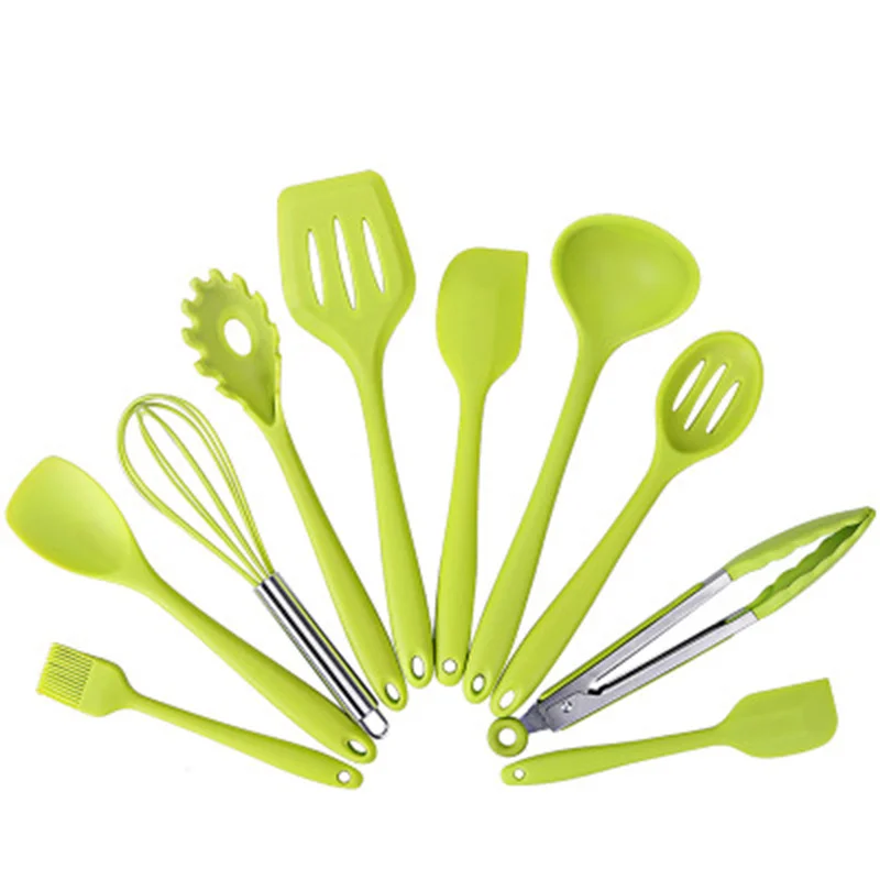 

Cooking Tools 10pcs Non-Stick Kitchenware Silicone Heat Resistant Kitchen Cooking Utensils Baking Tool Cooking Tool Sets Kitchen