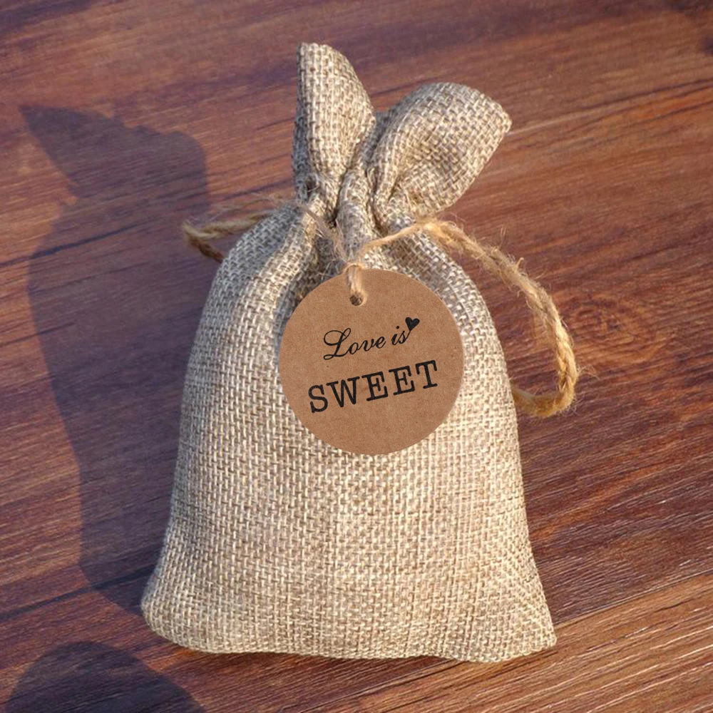 100 шт Красное сердце пустые висячий подарок бирки круглой формы крафт бумажные