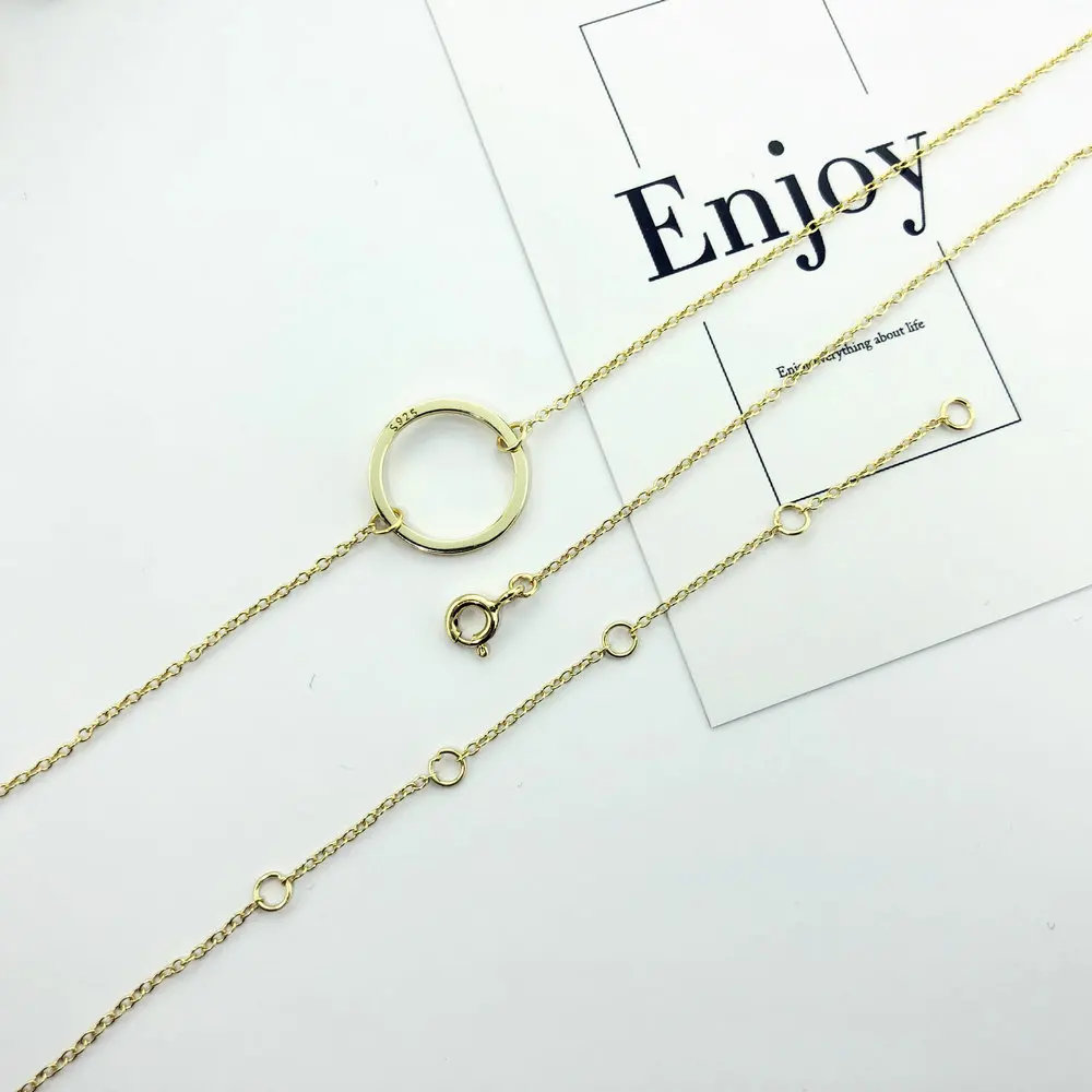 MOBUY 14K позолоченное ожерелье из стерлингового серебра 925 пробы для женщин кулон с