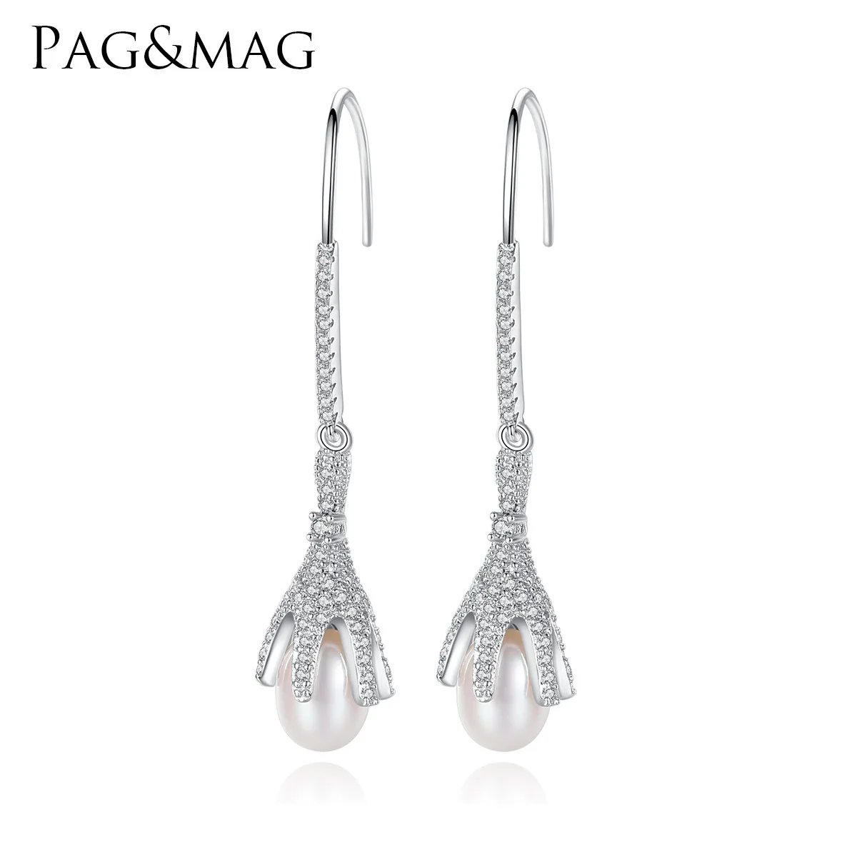 

PAG&MAGS925 Pure Silver Ear Decorative Jewelry Famous Pearl Earrings.