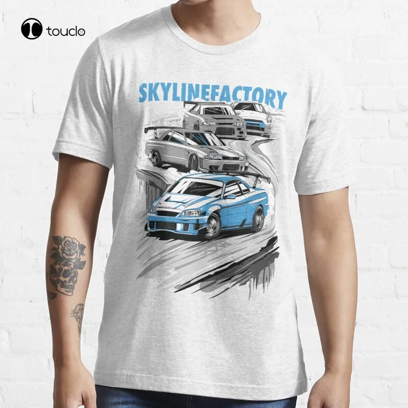 

Хлопковая футболка Skyline34 Gtr34 R34 Gtr R34Gtr Rb26 Rb26Det Jdm Nismo Nissangtr
