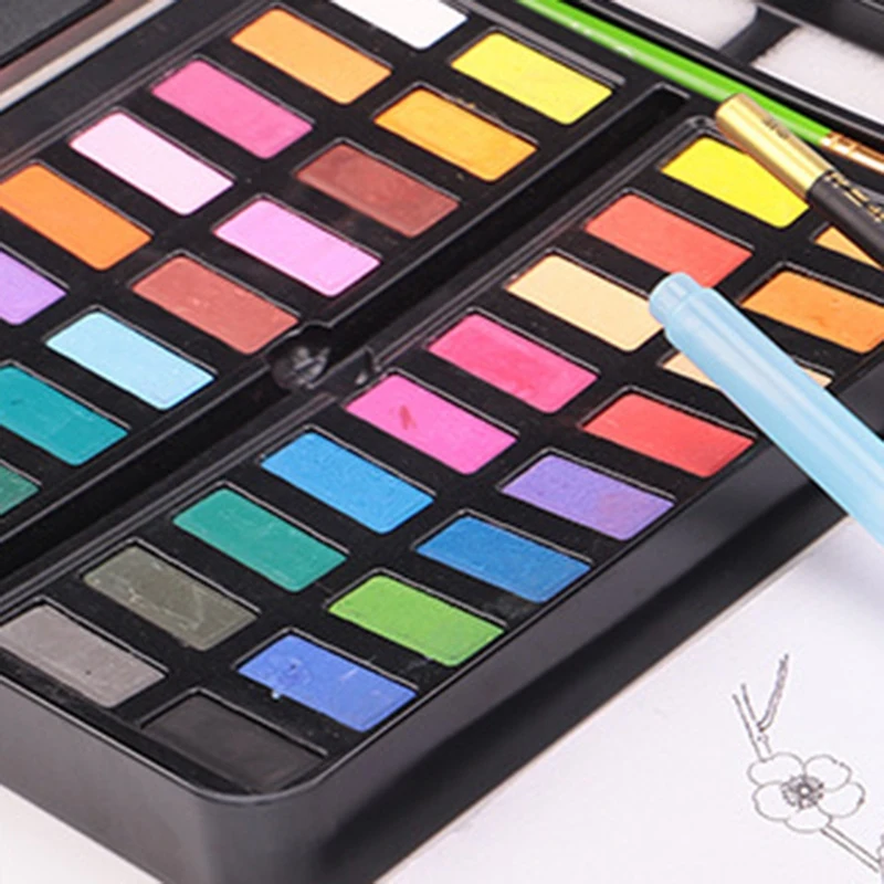 36 цветов твердая гуашь краска набор с акварель в порошке комплект принадлежности