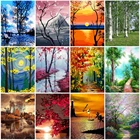 Evershine картины по номерам дерево Раскраска по номерам пейзаж ручная роспись Рисование холста стена Искусство Домашнего декора