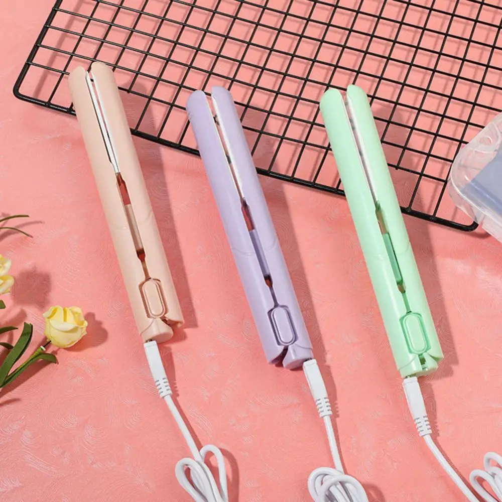 

Mini Iron Hair Straightener USB Electric Hairbrush Tools For Her