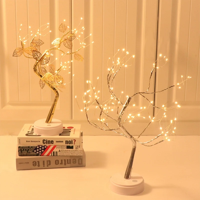 

36/72 LED Night Light Tree Copper Wire Lamp Home Holiday Fairy Lights Luminary Kids Bedroom Bar Decoration