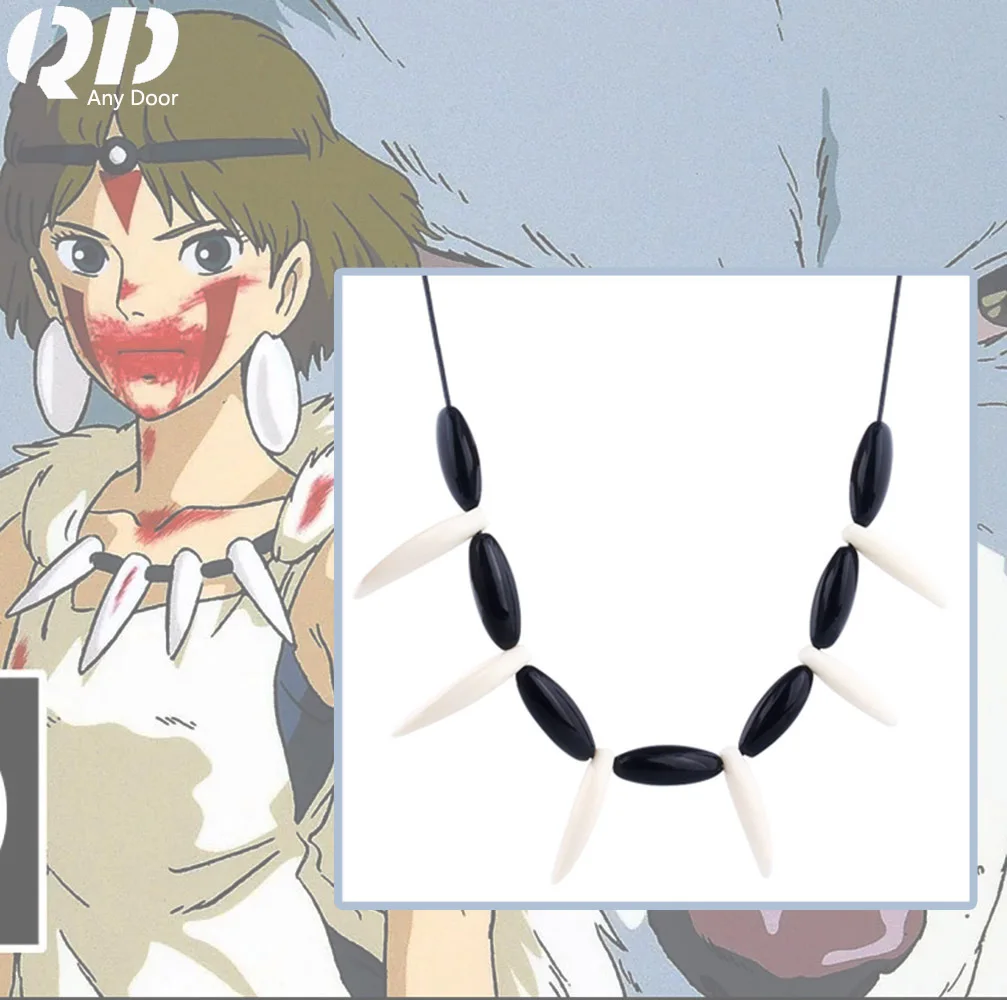 

Anime Miyazaki Hayao Anime Mononoke Hime Cosplay Toys Spike Necklace Women Men Cosplay Set Jewelry Gift Accessories