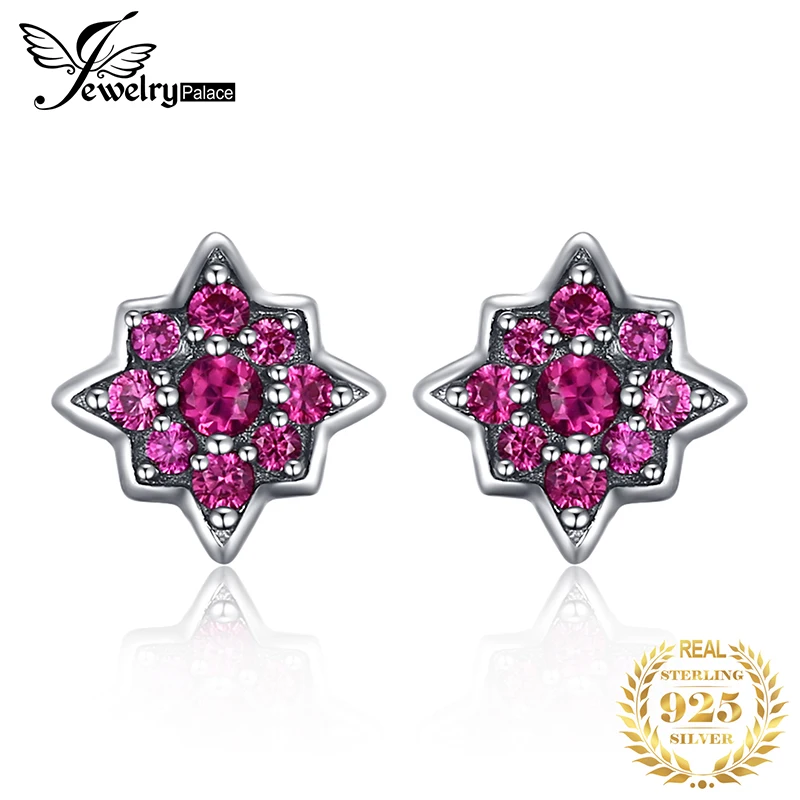 JewelryPalace Модные платья с цветочками создан серьги гвоздики рубинами 925 пробы