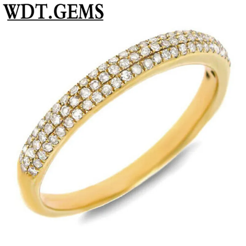 

Womens 0.30 CT 10K Yellow Gold Round Diamond Pave Dome Ring 2.5 MM Band Wedding