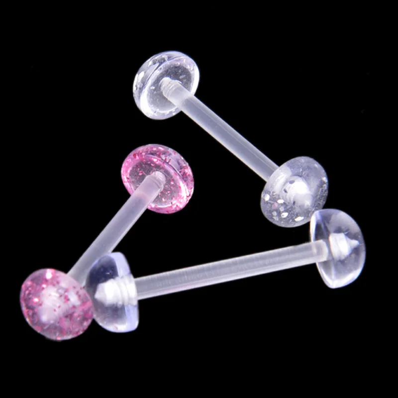 5Pcs/Set Tongue Ring Mixed Acrylic Ball Soft Navel Nipple Rings Sexy Vintage Piercing Body Jewelry For Woman Man | Украшения и