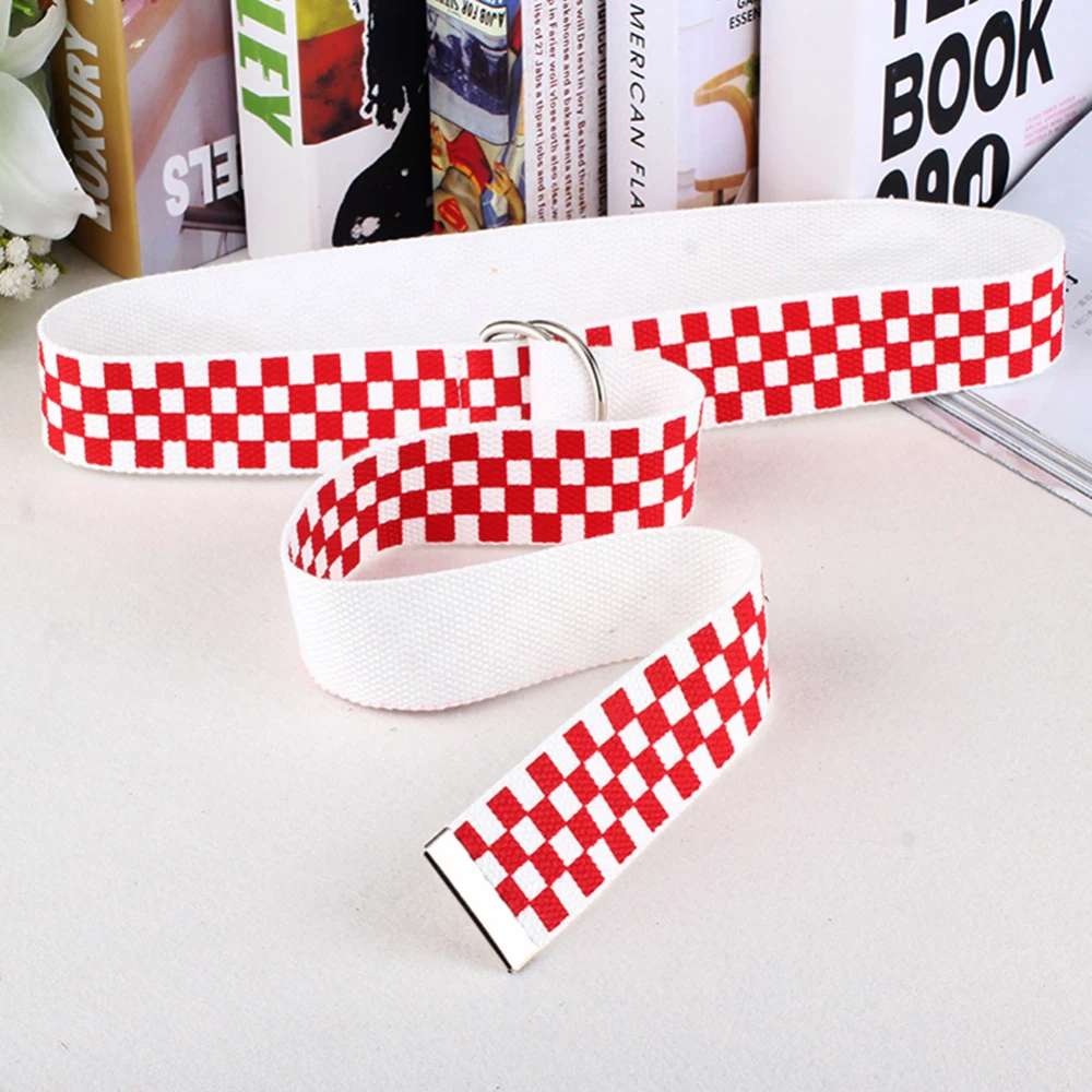 Ремень в клетку для мужчин и женщин длинный нейлоновый пояс шахматную пар 1 шт. |