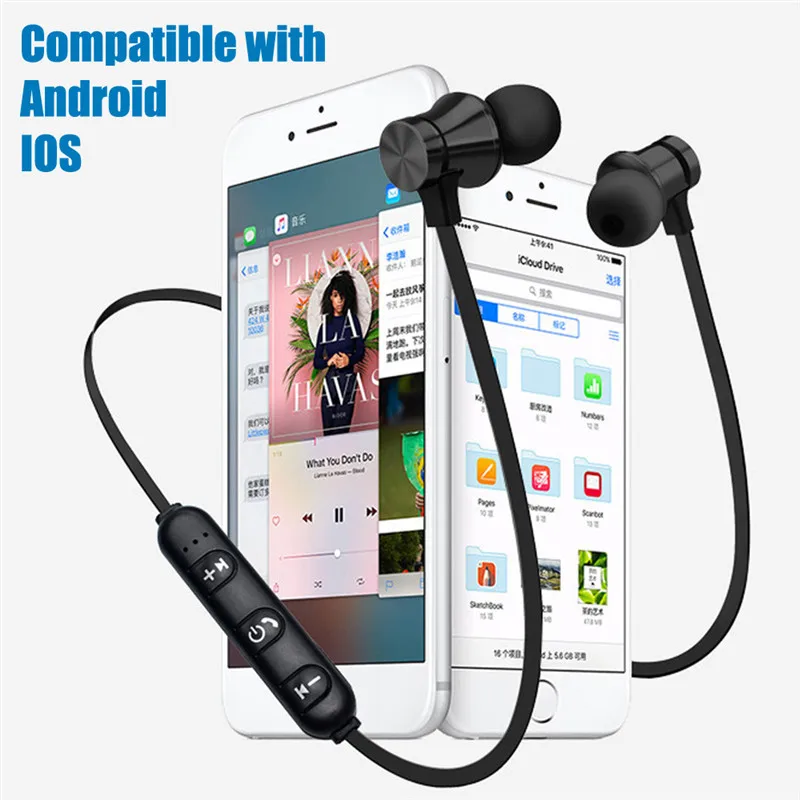 Магнитные Bluetooth наушники XT11 Спортивные Беспроводные для бега с шейным ободом и