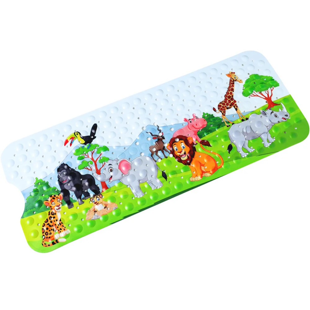 Alfombrilla de ba&ntilde;era para ni&ntilde;os de 100x40cm, alfombrilla de ba&ntilde;o con patr&oacute;n de fondo marino, impresa, alargada, de PVC, alfombrilla de suelo de dibujos animados-4