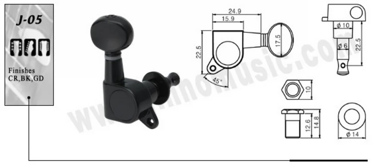 Производство Колки для гитары серебристые с закрытым во первых хорея веревка
