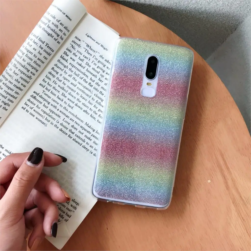 Градиентный чехол с блестками для OnePlus 6 6T 5T 7 Meizu S6 M3 M5 M8 X8 Note M5S M6T U10 U20