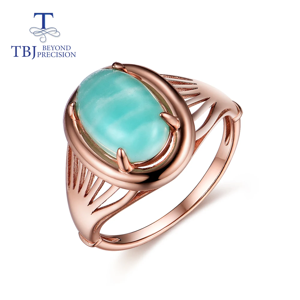 Женские кольца из амазонита TBJ ювелирные украшения с натуральным драгоценным