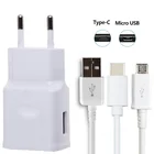 Сетевой адаптер для быстрой зарядки с европейской вилкой, кабель типа C для A51, A71, A50, A70, OPPO, A5, A7, A9, 2020, A52, A72, A92, кабель с Micro USB