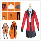 Аниме Kakegurui накидка геймбер одежда костюм Runa Yomozuki Jabami Yumeko Пальто Косплей Костюм парик