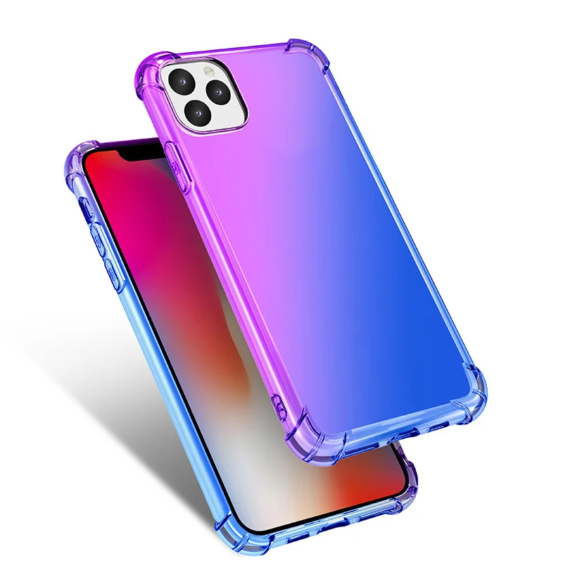 01 Чехол для телефона Iphone 11 Pro Max градиентный Цветной корпус телефона четыре угла анти-падение ультра-тонкий защитный чехол Модный ультратонкий - Цвет: 01