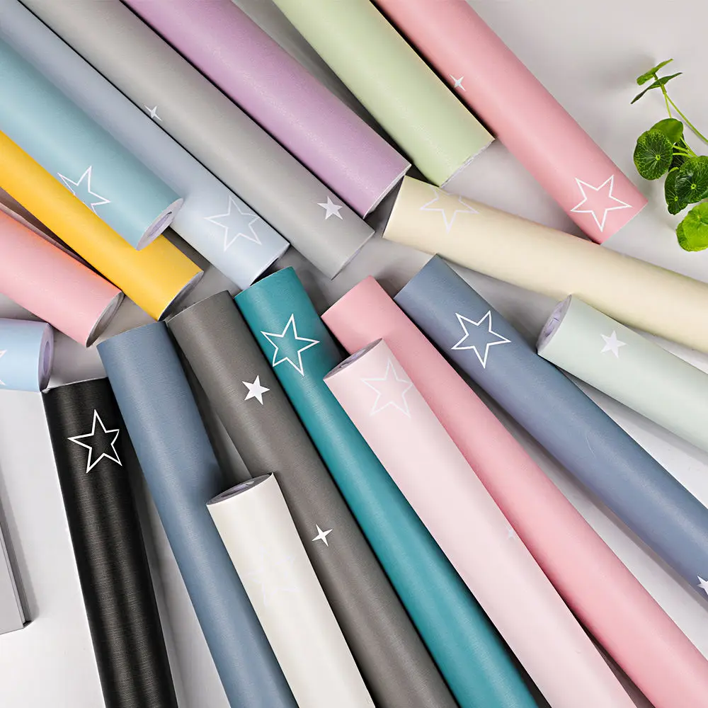 solid decorative films self adhesive stars wallpaper furniture renovation viny sticker kitchen cabinet waterproof wall stickers free global shipping