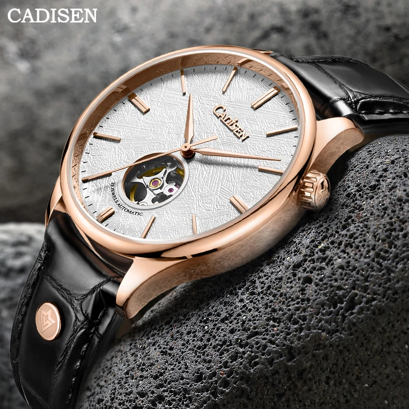

CADISEN Luxury Men Mechanical Watch Automatic Skeleton Tourbillon Italian Leather Sapphire Glass 50m Waterproof Wrist Watch Men