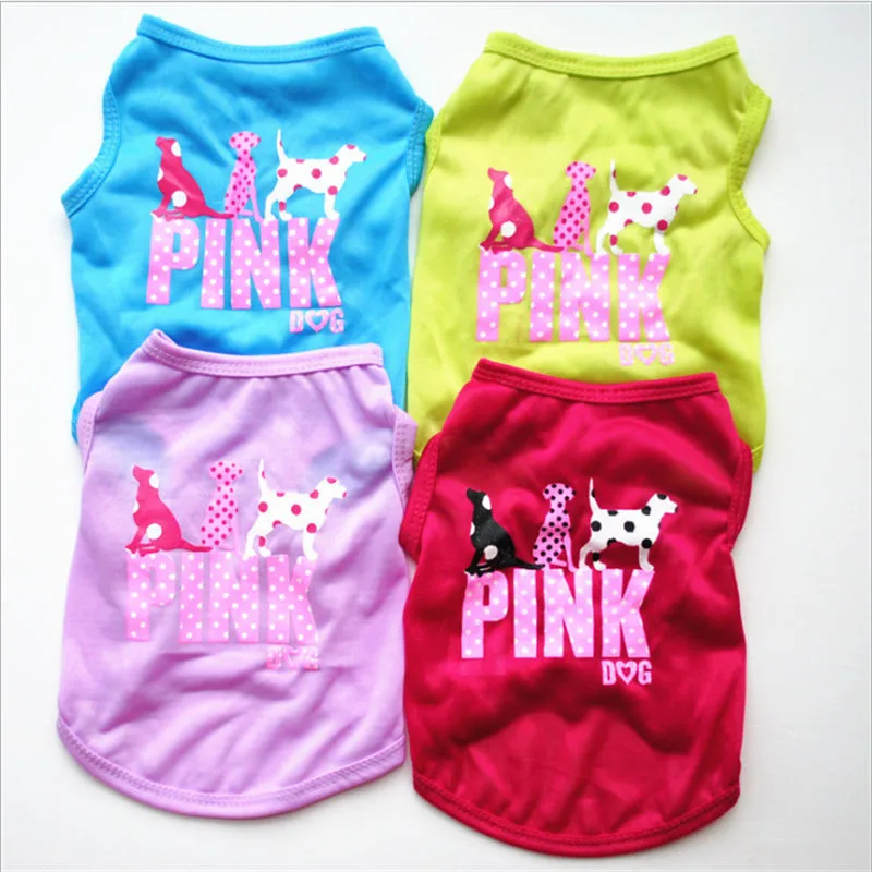 

Dog Clothes for Small Dogs Cute Printed summer Pets tshirt Puppy Dog Clothes Pet Cat Vest Cotton T Shirt Pug Apparel Costumes