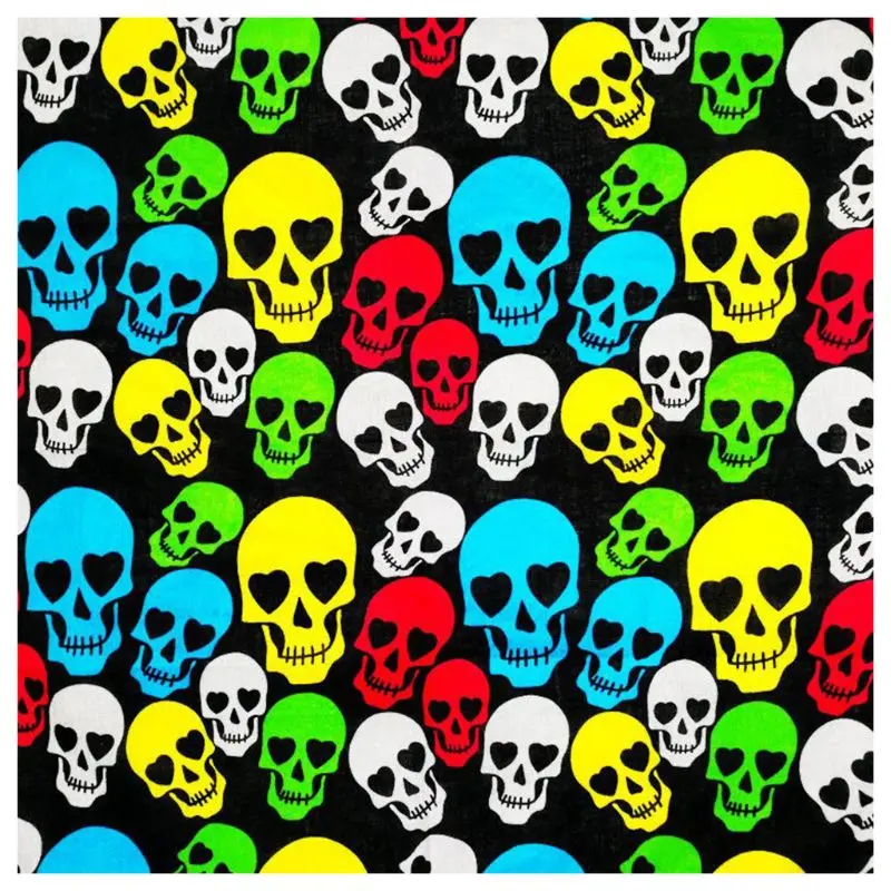 Бандана унисекс с рисунком черепа цветная хлопковая ткань квадратная бандана