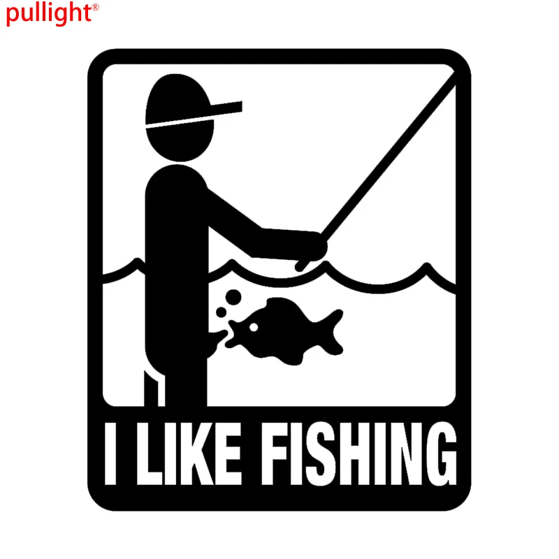 

17*14cm Funny Fishing Car Sticker car accessories I Like fishing waterproof Vinyl Sticker New Style Hot Rear Window decal