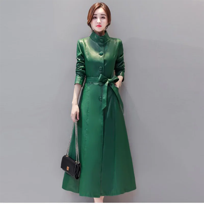 2024 весенне-осеннее новое кожаное пальто-ветровка для женщин кожаная куртка