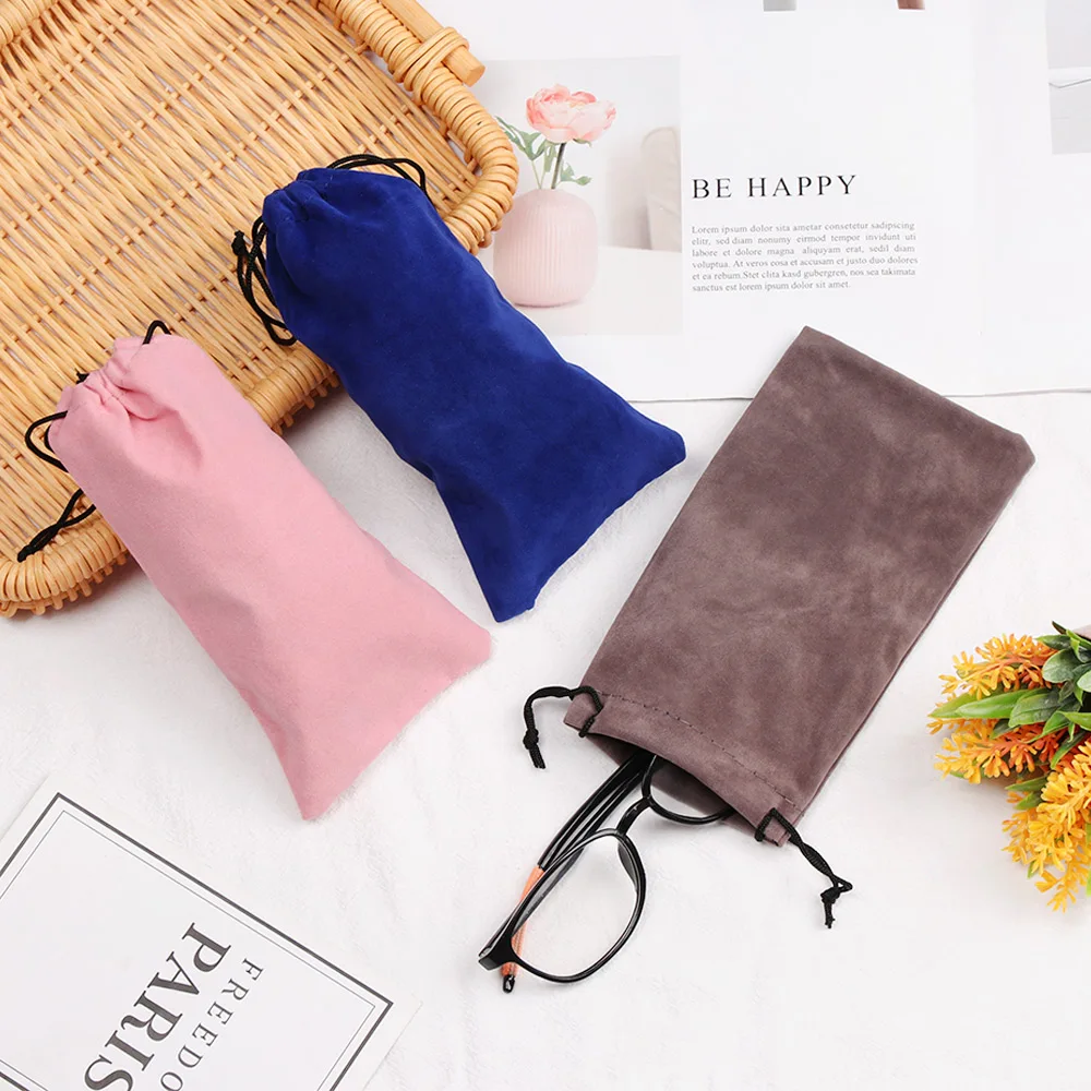 5PCS Portable Linen Fabric Pouch For Sunglasses Bag Multi-Functional Eyeglasses Case Optical Glasses Lanyard Cloth Bags - купить по