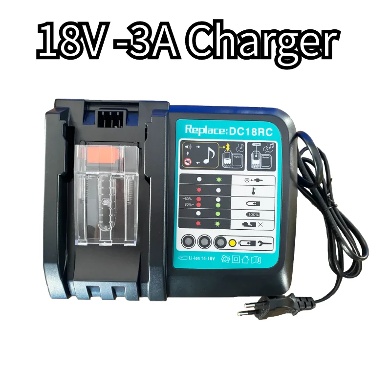 

With Charger BL1860 Rechargeable Batteries18V 6000mAh Lithium Ion for Makita 18v Battery 6Ah BL1840 BL1850 BL1830 BL1860B LXT400