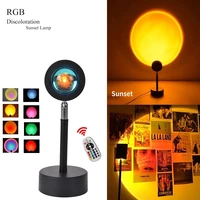 newest rgb variable light sunset projection lamp led sunset light remote control color changing usb ambient light