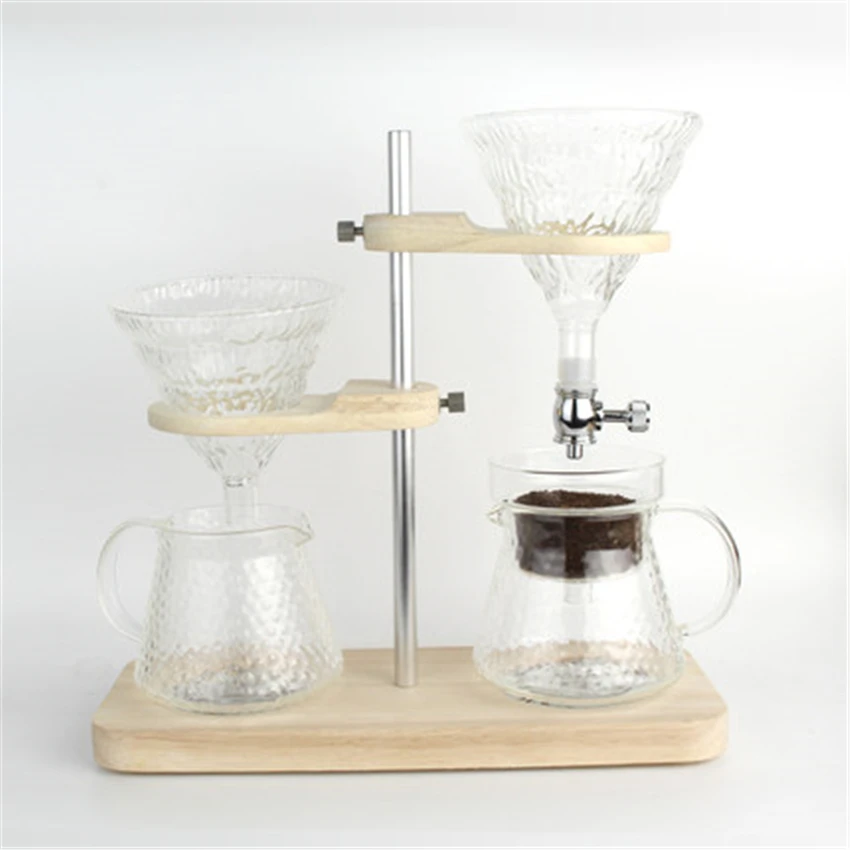 Держатель для кофейного фильтра регулируемый держатель чашки деревянная основа