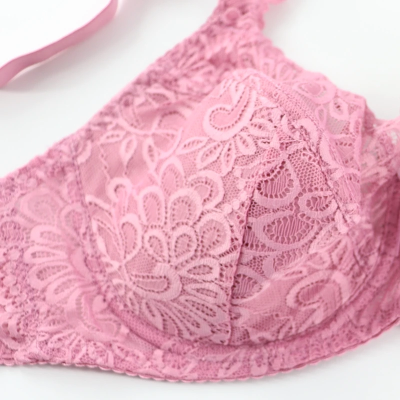 Сексуальный женский ультра тонкий бюстгальтер полный охват на косточках Кружева