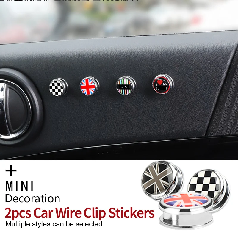 Зажим-органайзер для кабеля 2 шт. автомобильная сумка хранения крючок наклейка MINI