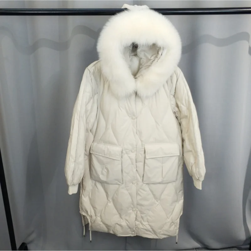 

2019 winter female medium long cotton new fashion slim blue comfortable down jacket black pink lady thick pure color warm coat