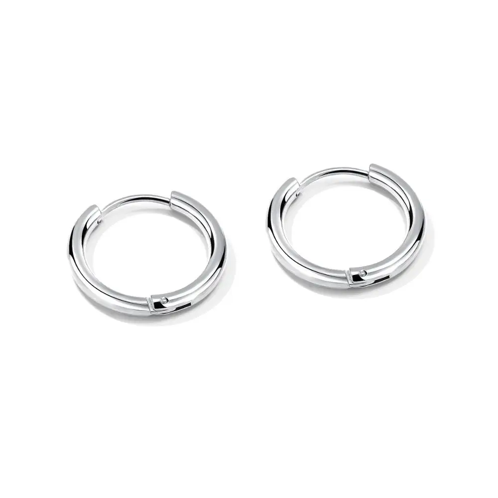 Silver 10mm Huggie серьги-кольца из нержавеющей стали спираль очень маленькие кольца пирсинг хряща уха для парней хип-хоп - Окраска металла: Silver 10mm