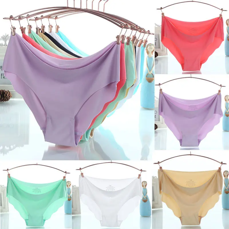 

Sexy Women Soft Underpants Seamless Lingerie Briefs Hipster Underwear Soft Panties Black White Pink Briefs Seamless Briefs