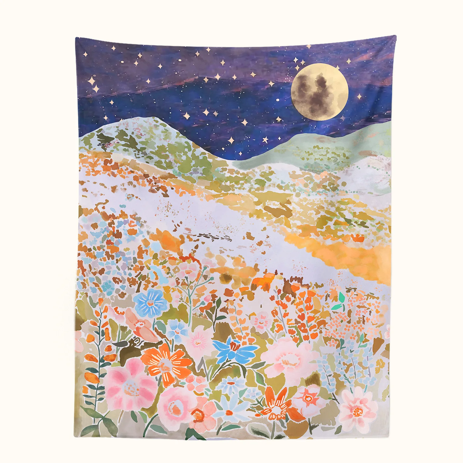 

Sun Landscape Tapestry Art Psychedelic Mountain Wall Hanging Flower Moon Boho Decor Dorm Carpet Decoration Mural Tapiz Gobelin