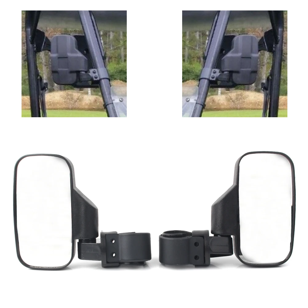

Motorcycle Rear View Mirror Side Mirrors Fit Mounting Clamps 1.75" & 2" Roll Bar For Polaris RZR Yamaha UTV ATV Universal